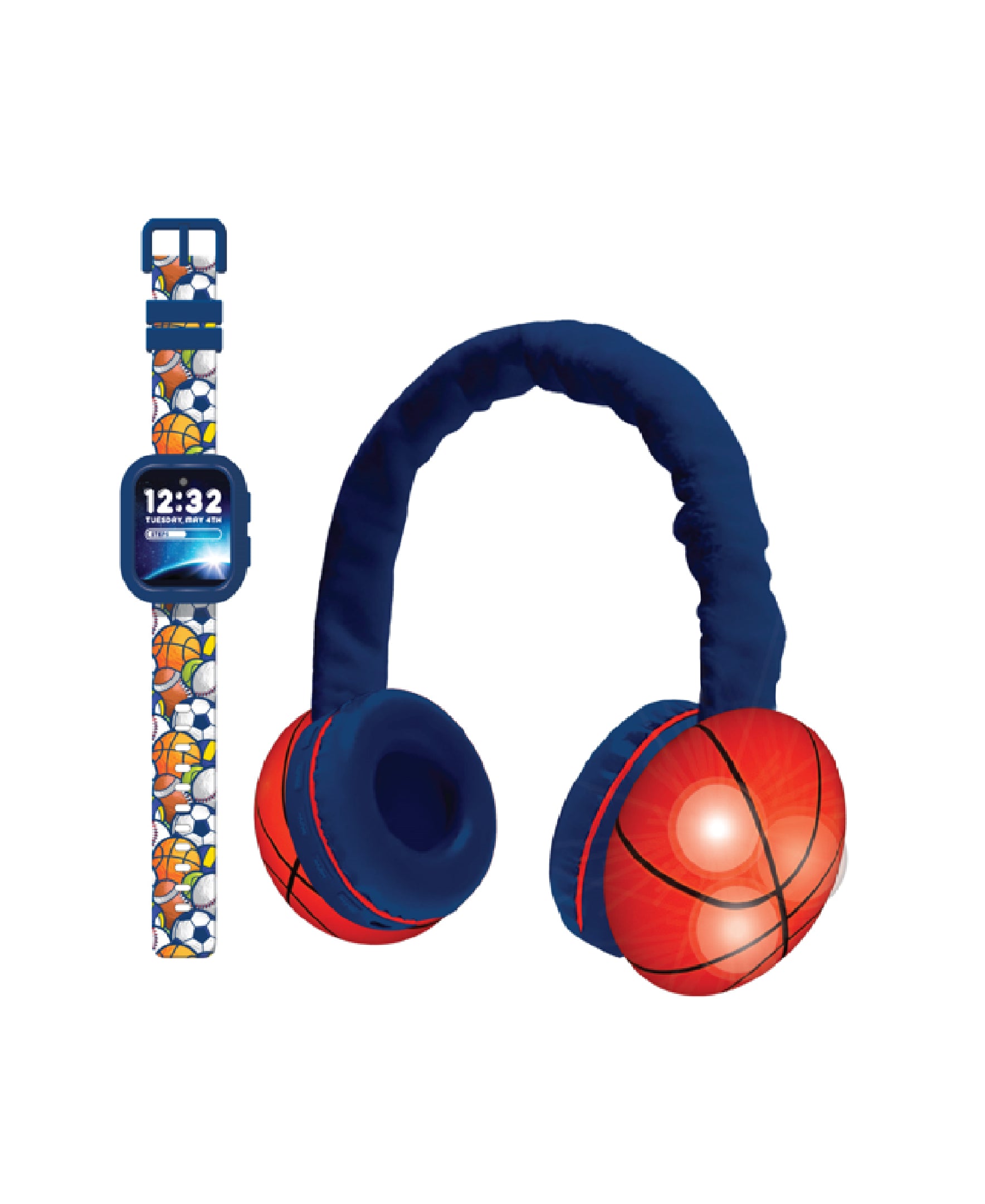 PlayZoom Boy V3 Orange Basketball W/ Bluetooth Headphone