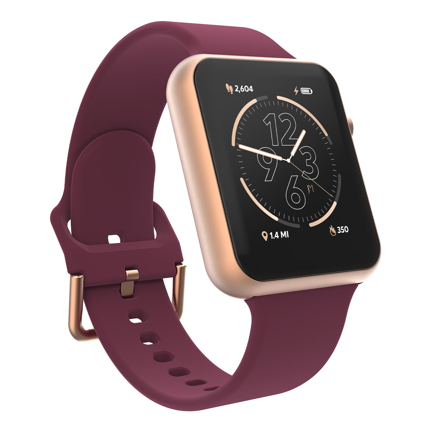 iTouch Air 4 | Jillian Michaels Edition Smartwatch in Rose Gold with Merlot Strap